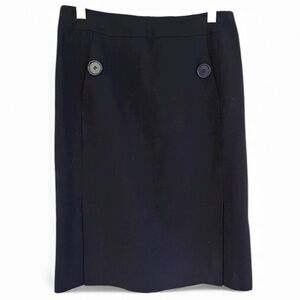 Talbots Wool Spandex Skirt Navy Lined Sz 8